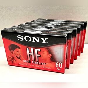 Lot Of 6 Sony HF 60min Bank Cassette Tapes (Sealed)